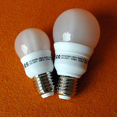 Afbeelding van twee spaarlampen